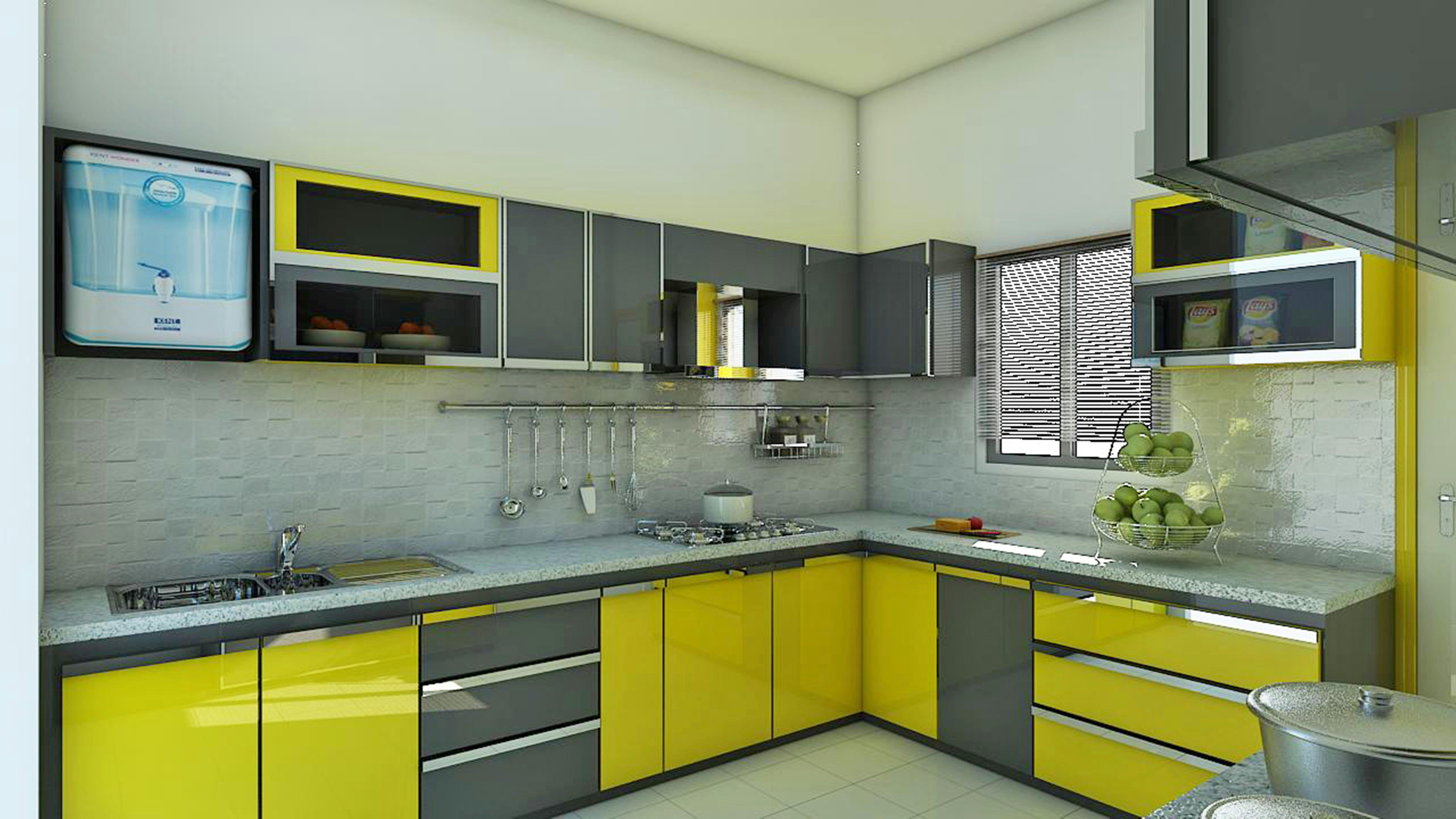 Glass Cabinet Modular Kitchen 13
