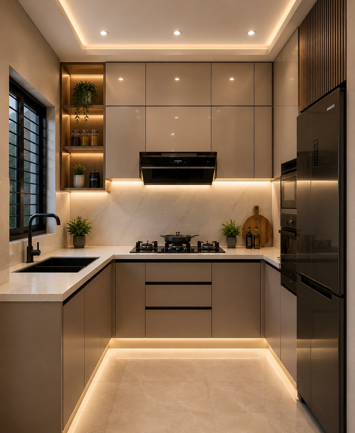Two-Tone Modular Kitchen Design 26