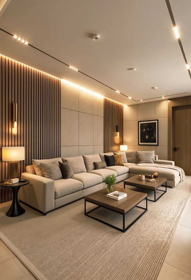 Fluted Panel Living Room Accent Wall 20