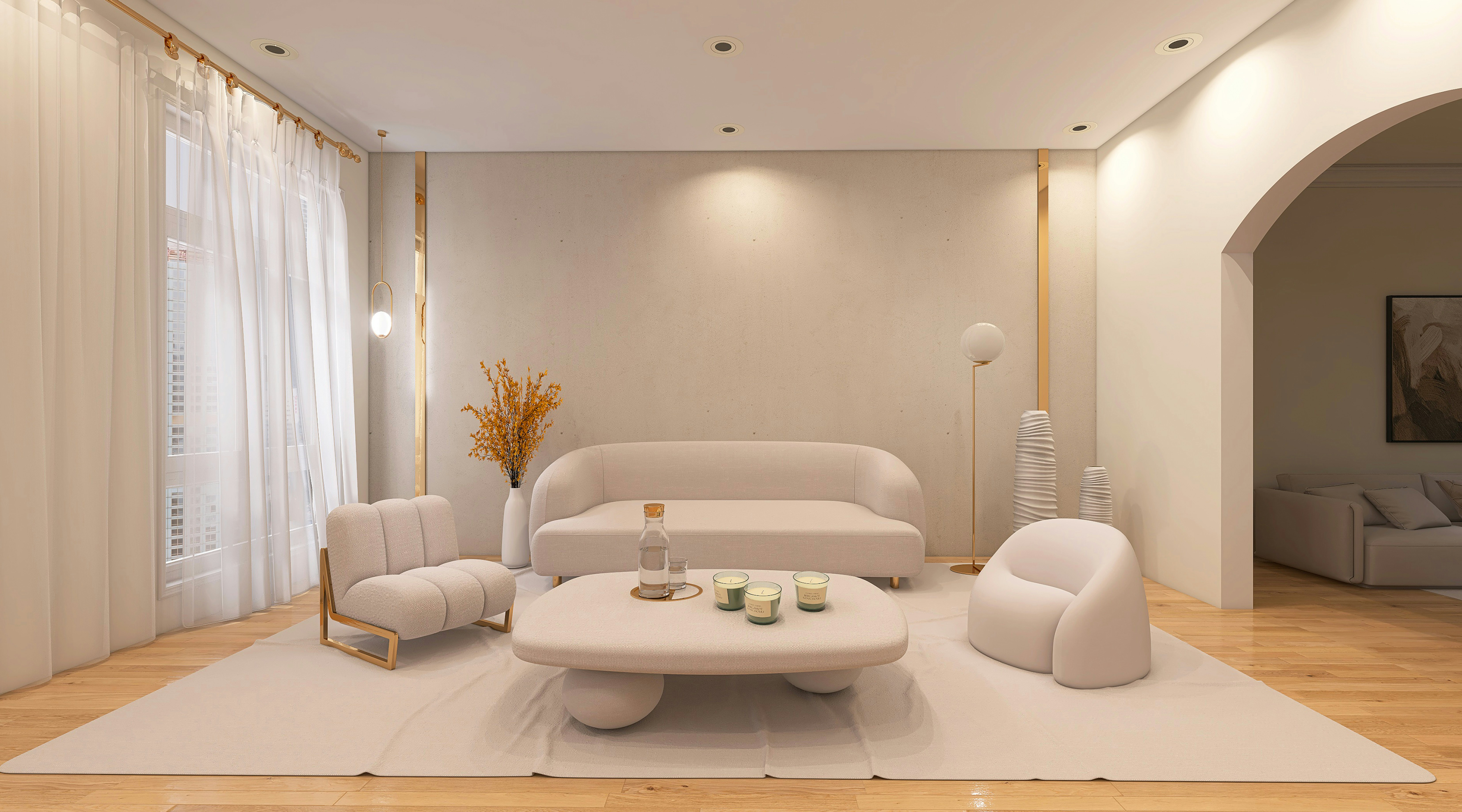 Contemporary Living Hall Decor Baranagar 3